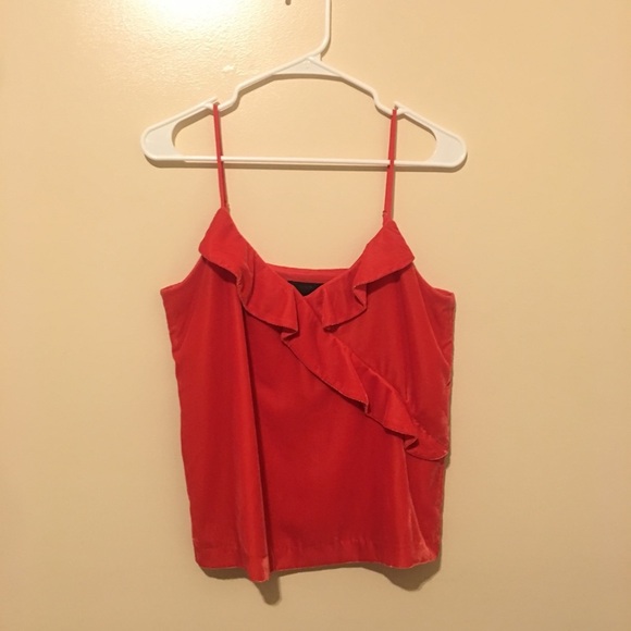 0065 Jcrew velvet orange going out top sz 2 - Picture 5 of 8